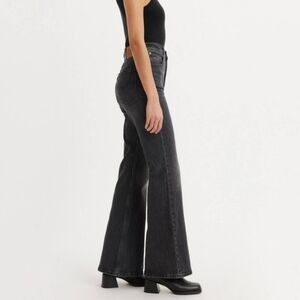 Levi's 70's High Flare Jeans Size 30 Black Wide Leg EUC